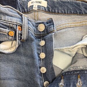 Re/Done High Rise Button-Fly Blue Jeans 25 70’s Stovepipe